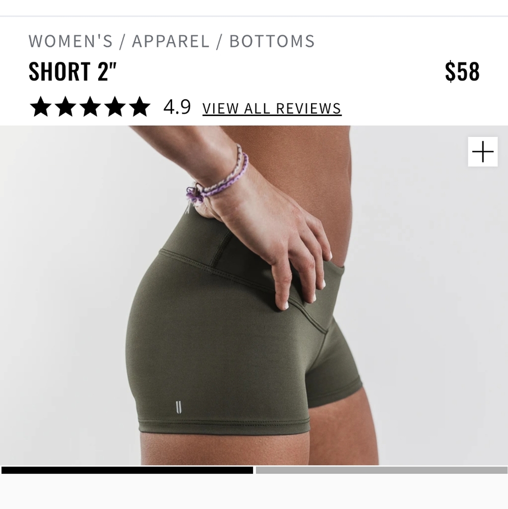 Nobull low rise 2" olive shorts